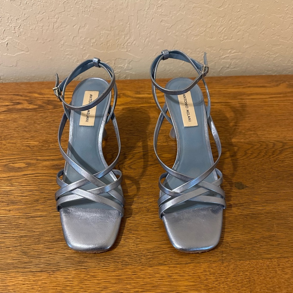 Antonio Melani Metallic Blue Strappy Heels